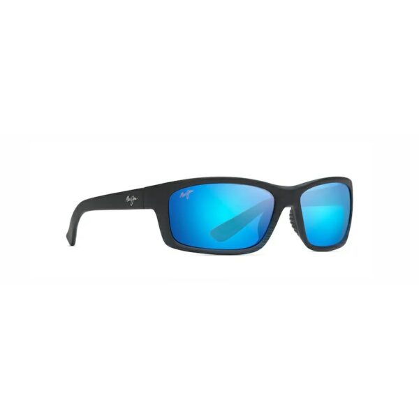 Maui Jim Matte Blue Black Stripe Kanaio Coast Hawaii Blue Lens