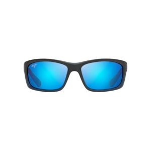 Maui Jim Matte Blue Black Stripe Kanaio Coast Hawaii Blue Lens Sunglasses