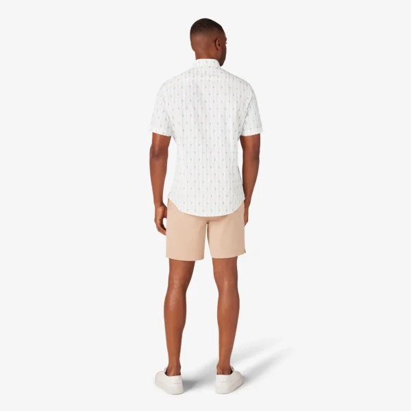 Mizzen + Main Short Sleeve Leeward Shirt Rose Cactus Stripe Menswear