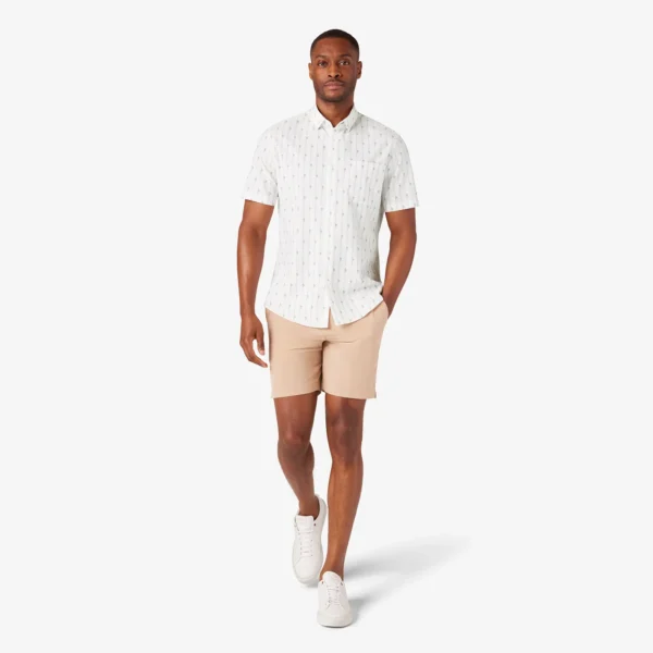Mizzen + Main Short Sleeve Leeward Shirt Rose Cactus Stripe for Men