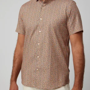 Stone Rose Short Sleeve Copper Printed Daisies Shirts at Signature Stag