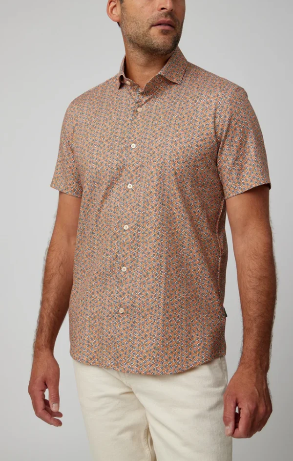 Stone Rose Short Sleeve Copper Printed Daisies Shirts at Signature Stag