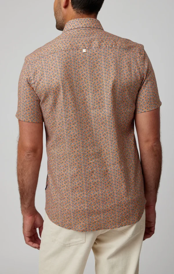 Stone Rose Short Sleeve Copper Printed Daisies Shirts at Signature Stag Menswear