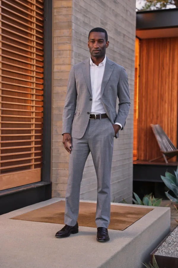 Fresco Suit Pant Nickel Heather at Signature Stag Fine Menswear Midland TX