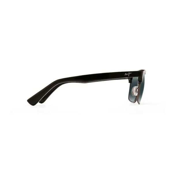 Maui Jim Black Gloss Antique Pewter Kawika Sunglasses Neutral Grey Lens Signature Stag