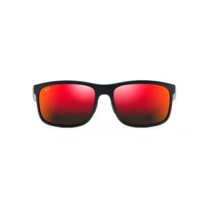 Maui Jim Matte Black Huelo Sunglasses Hawaii Lava Lens Signature Stag