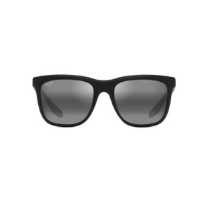 Maui Jim Matte Black Pehu Sunglasses Neutral Grey Lens Signature Stag