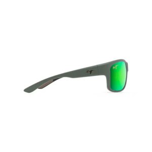 Maui Jim Soft Matte Khaki Southern Cross Sunglasses MauiGreen Lens Signature Stag