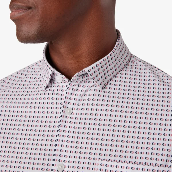Mizzen + Main Short Sleeve Leeward Shirt Rose Geo Signature Stag