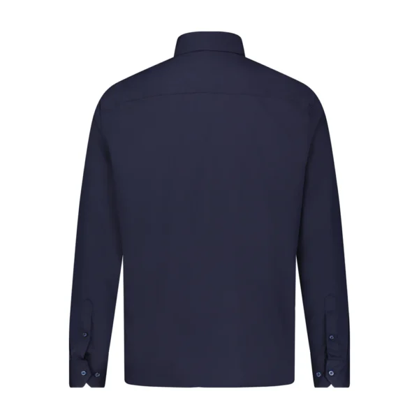 Navy Hidden Button Down Bamboo Stretch Long Sleeve Shirt at Signature Stag