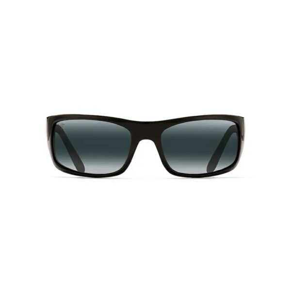 Maui Jim Gloss Black Peahi Sunglasses Neutral Grey Lens at Signature Stag