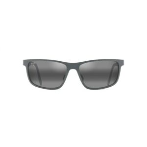 Maui Jim Satin Black Anemone Sunglasses Neutral Grey Lens Signature Stag