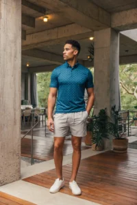 Mizzen + Main Halyard Polo Poseidon Festive Geo at Signature Stag