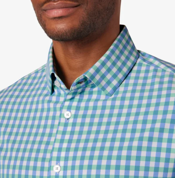 Mizzen + Main Long Sleeve Monaco Shirt Neptune Madison Check Lubbock