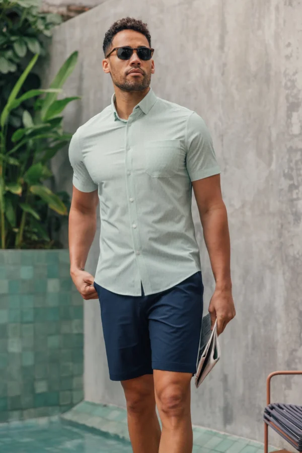 Mizzen + Main Short Sleeve Leeward Shirt Neptune Saguaro