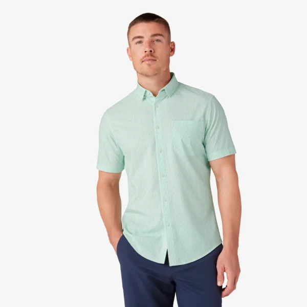 Mizzen + Main Short Sleeve Leeward Shirt Neptune Saguaro at Signature Stag