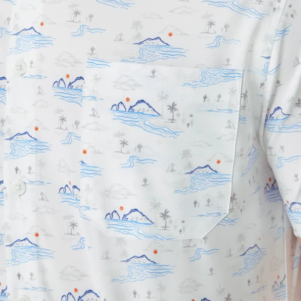 Mizzen + Main Short Sleeve Leeward Shirt White Tidal Pool for Men