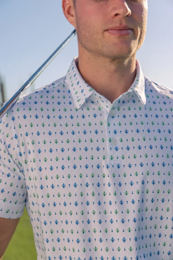 Shop Mizzen + Main Versa Polo White Agave Dress Shirts